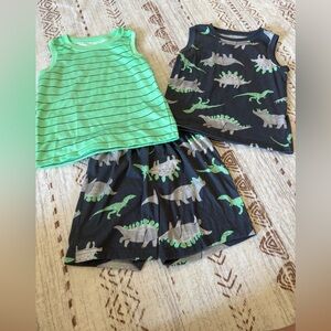 Carter's Boys’ 3-Piece PJ Matching Set; 2 Tank Tops & 1 pair Matching PJ Shorts